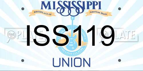 ISS119 Mississippi License Plate