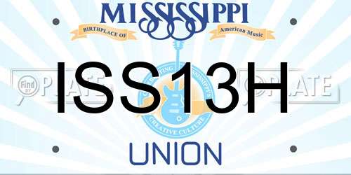 ISS13H Mississippi License Plate