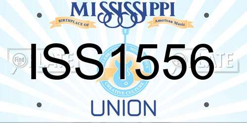 ISS1556 Mississippi License Plate