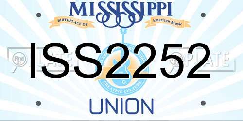 ISS2252 Mississippi License Plate