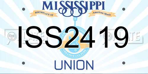 ISS2419 Mississippi License Plate