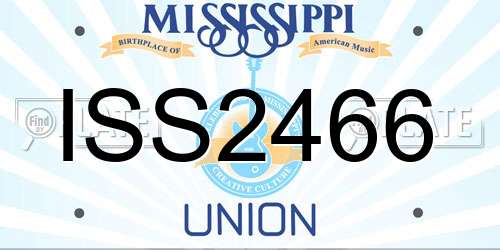ISS2466 Mississippi License Plate