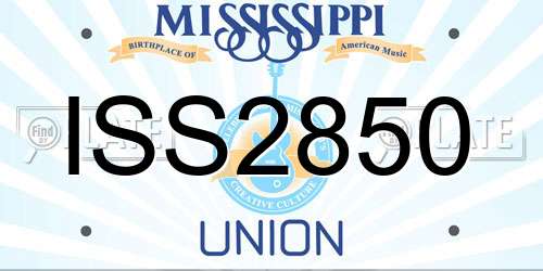 ISS2850 Mississippi License Plate