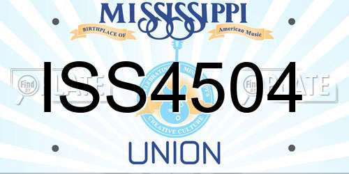 ISS4504 Mississippi License Plate