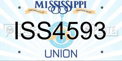 ISS4593 Mississippi License Plate