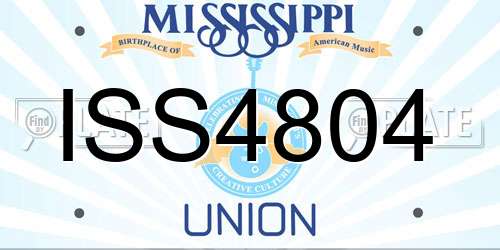 ISS4804 Mississippi License Plate