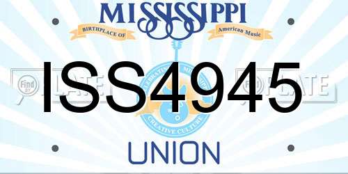 ISS4945 Mississippi License Plate