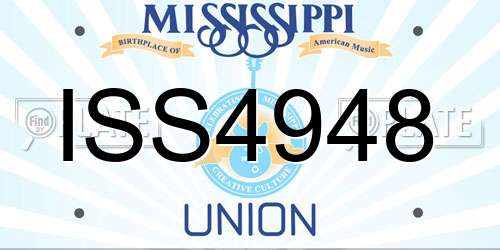 ISS4948 Mississippi License Plate