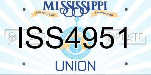 ISS4951 Mississippi License Plate