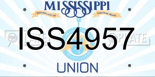 ISS4957 Mississippi License Plate