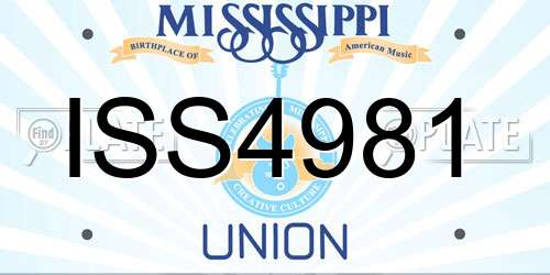 ISS4981 Mississippi License Plate