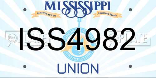 ISS4982 Mississippi License Plate