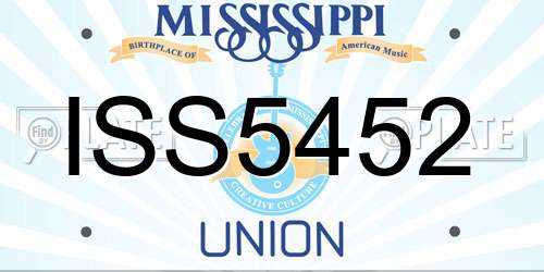 ISS5452 Mississippi License Plate