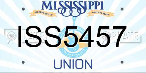 ISS5457 Mississippi License Plate