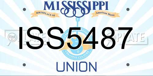ISS5487 Mississippi License Plate
