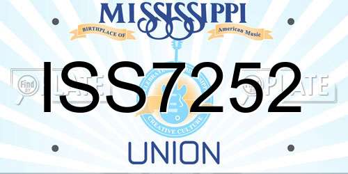 ISS7252 Mississippi License Plate