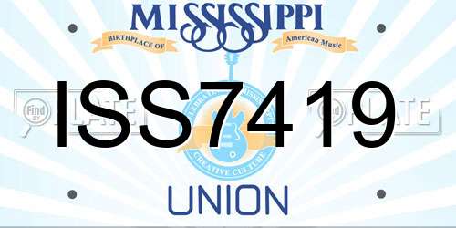 ISS7419 Mississippi License Plate