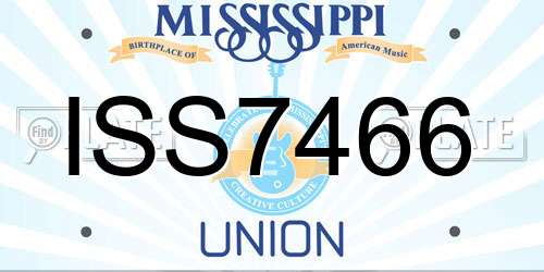 ISS7466 Mississippi License Plate
