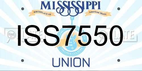 ISS7550 Mississippi License Plate