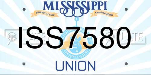 ISS7580 Mississippi License Plate