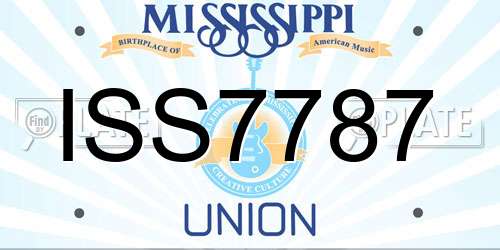 ISS7787 Mississippi License Plate
