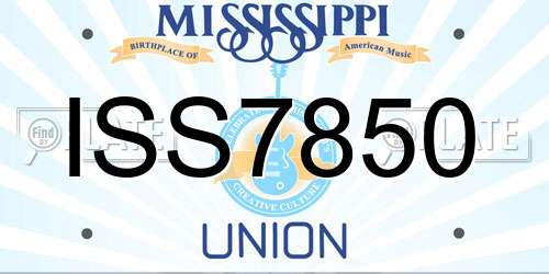 ISS7850 Mississippi License Plate