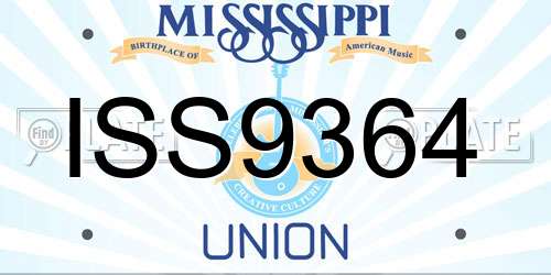 ISS9364 Mississippi License Plate