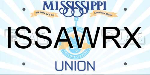 ISSAWRX Mississippi License Plate