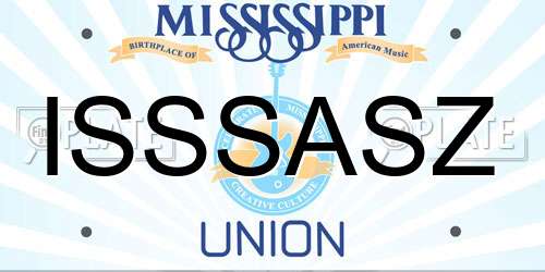 ISSSASZ Mississippi License Plate