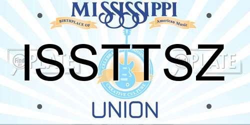 ISSTTSZ Mississippi License Plate