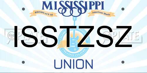 ISSTZSZ Mississippi License Plate