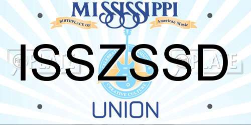 ISSZSSD Mississippi License Plate
