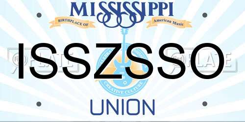 ISSZSSO Mississippi License Plate