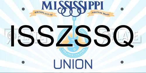 ISSZSSQ Mississippi License Plate