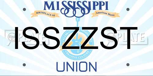ISSZZST Mississippi License Plate
