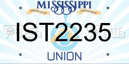 IST2235 Mississippi License Plate