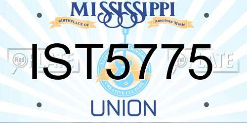 IST5775 Mississippi License Plate