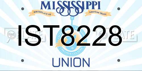 IST8228 Mississippi License Plate