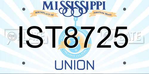 IST8725 Mississippi License Plate