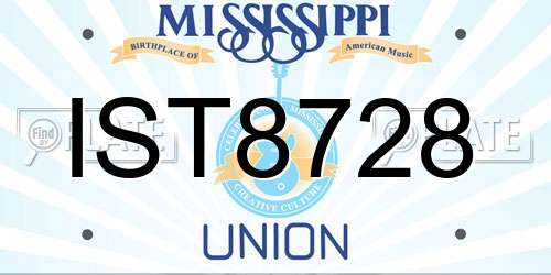 IST8728 Mississippi License Plate