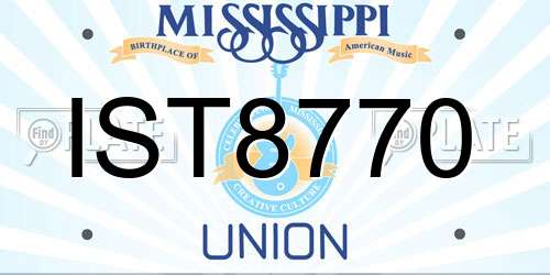 IST8770 Mississippi License Plate