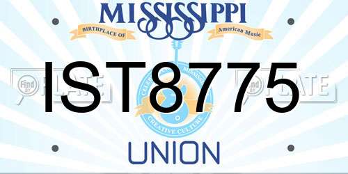 IST8775 Mississippi License Plate