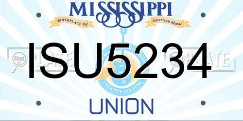 ISU5234 Mississippi License Plate