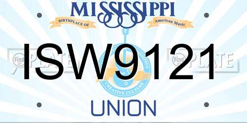 ISW9121 Mississippi License Plate