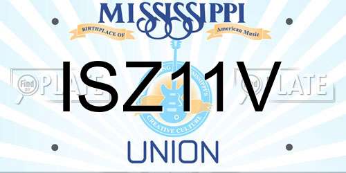 ISZ11V Mississippi License Plate