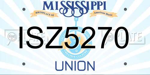 ISZ5270 Mississippi License Plate