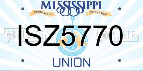 ISZ5770 Mississippi License Plate