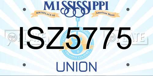 ISZ5775 Mississippi License Plate