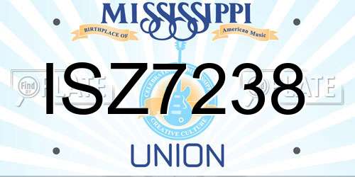 ISZ7238 Mississippi License Plate