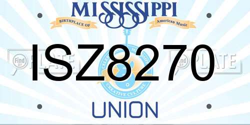 ISZ8270 Mississippi License Plate